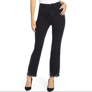 Good American “Good Curve” Crop Jeans with Raw Hem